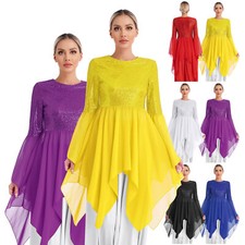 Womens Celebration of Spirit Long Sleeve Worship Praise Lyrical Dance Dresses