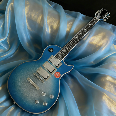 #ad #ad Ace Frehley Electric Guitar lp Blue Sparkle 3H Pickup Chrome Part Mahogany Body $229.00