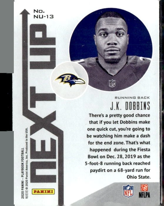 2020 Panini Playbook #NU-13 J.K. Dobbins Next Up - Image 2 of 2