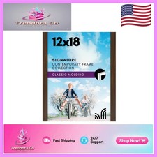 Versatile 12x18 Poster Frame - Shatter-Resistant Glass  Classic Walnut Finish