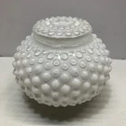 Vintage Hobnail White Milk Glass Light Shade Globe Dome Ceiling Fixture Lamp
