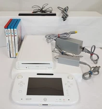 Nintendo WiiU Video Game Console (White 8GB) w OEM Accessories & 4 Games TESTED
