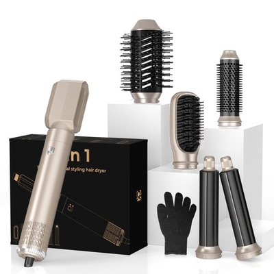 6 in ONE Hair Dryer Brush, Blow Dryer Curling Wand Hair Styling Tools Set, Ionic