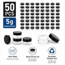 50 Pack 5ml Empty Cosmetic Sample Jars Makeup...