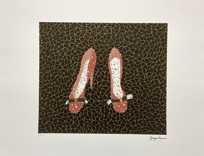 YAYOI KUSAMA - Shoes - signed, numbered edition 31/500, 65x50 cm