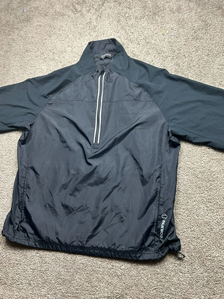 Sunice Shirt Mens XL Black Winbreaker Short Sleeve 1/4 Zip Pockets Golf Adult - Image 3 of 4
