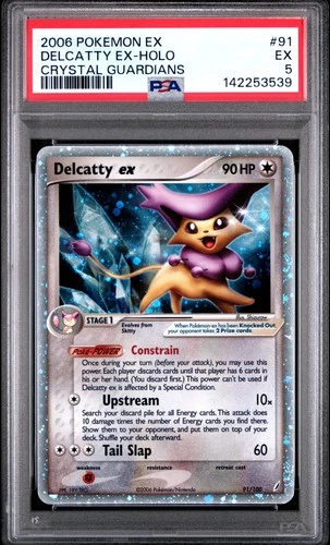 2006 POKEMON EX CRYSTAL GUARDIANS #91 DELCATTY EX-HOLO PSA 5
