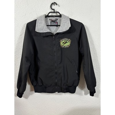 Sportsmaster Jacket Men M Black Copenhagen Skoal Pro Rodeo Polar Fleece USA Vtg