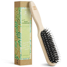 Natural Boar Bristle Hair Brush for Women, Men, Kids; Dry and Wet Detangling Hai