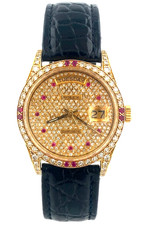 Rolex Presidential 36mm 18038 Day Date Solid 18k Yellow Gold with Diamond & Ruby
