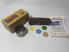 MANSFIELD RAYDEX photo filters, case, instructions  35mm telephoto aux lens