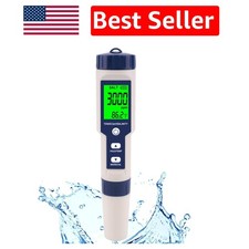 Portable 5-in-1 Salinity, pH  TDS Meter for Pools, Aquariums  Hydroponics