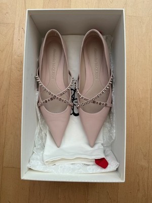 Authentic Alexander McQueen Leather Studded spikes Ballet Flats 40