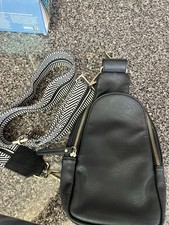 Sling Bag for Women, Genuine Leather Fanny Packs for Women, Small Black