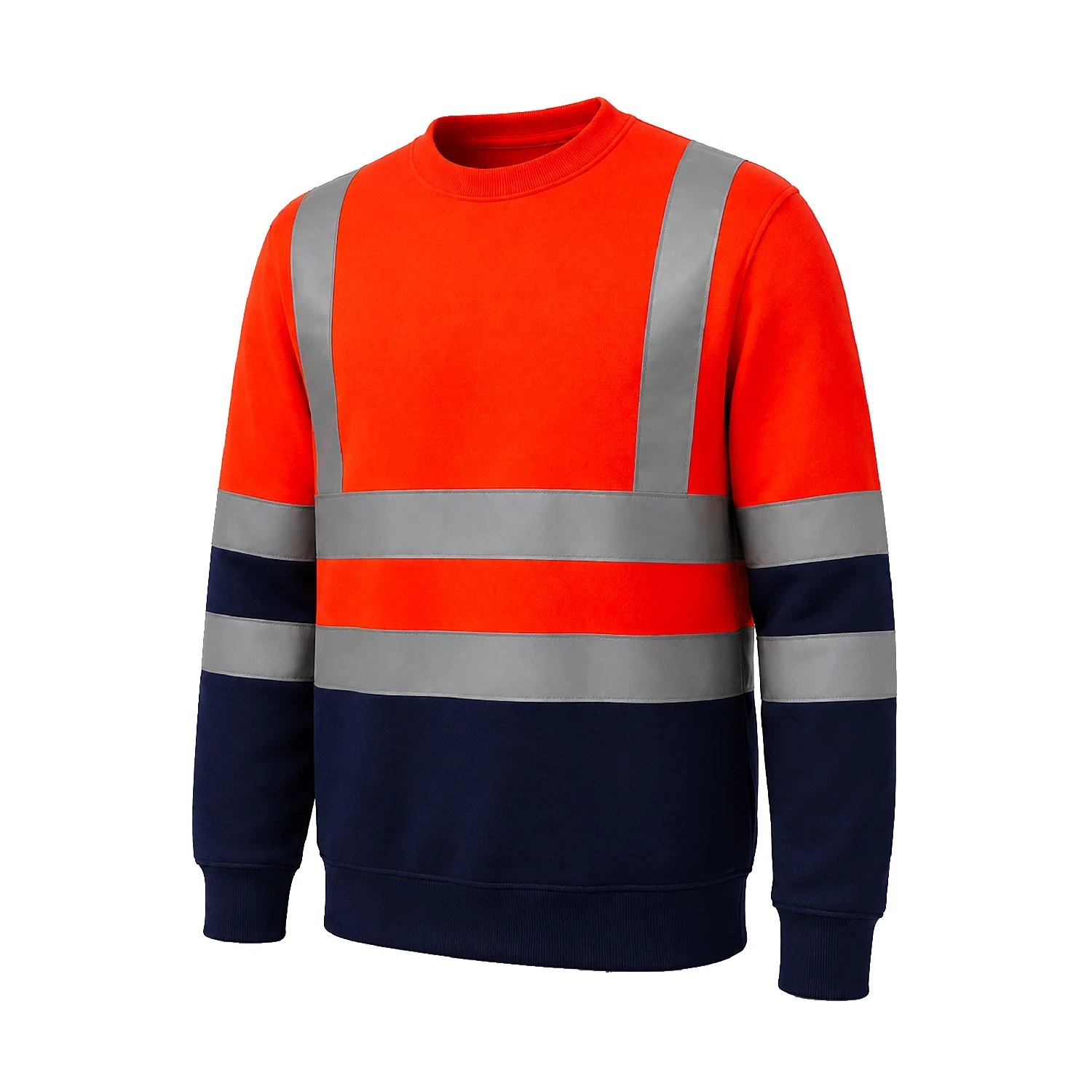 Orange navy hi-vis sweatshirt front view