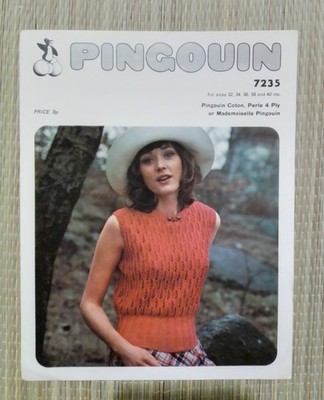 Sommer Top Strickmuster Heft 32 bis 40 cm Pingouin 7235
