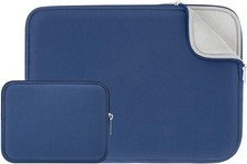 15 Inch Laptop Sleeve Case with Accessories Pouch, Navy Blue