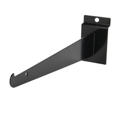 SSWBasics 12" Black Shelf Bracket for Slatwall Holds 30lbs - Pack of 10 - 12