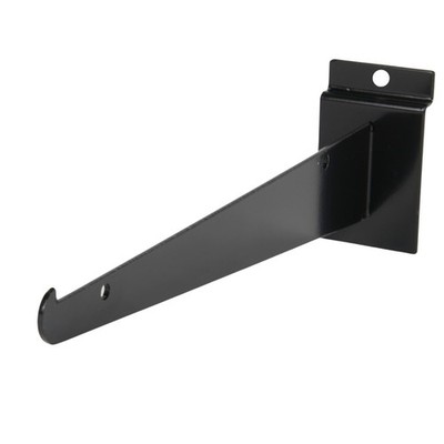 SSWBasics 12'' Black Shelf Bracket for Slatwall (Holds 30lbs) - Pack of 10 - 12