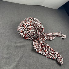 Red Leopard Print Head Wrap Scarf Pre-Tied Turban Headband Women Accessory