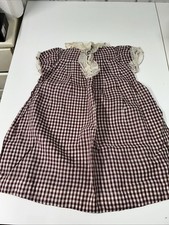 VTG Kate Greenway Frock Checkered Little Girl  s Dress READ