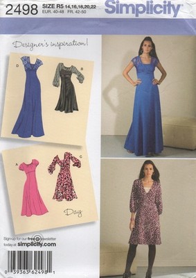 Simplicity Schnittmuster 2498 Kleid mit Mieder Variationen lang Gr. 6 - 14 Neu