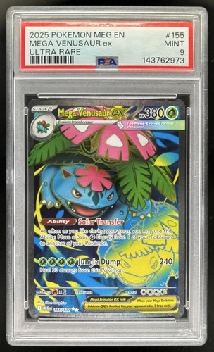 2025 Pokemon Mega Evolution Venusaur ex Ultra Rare #155/132 PSA 9