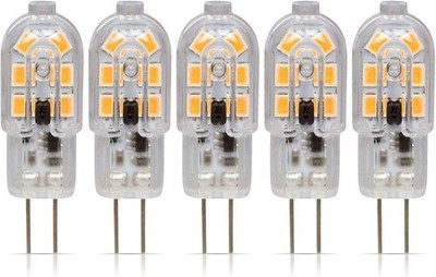 [5 Pack] LED G4 1.5W T4 20W Replacement JC Bi-Pin Base 12V 3000K Soft White