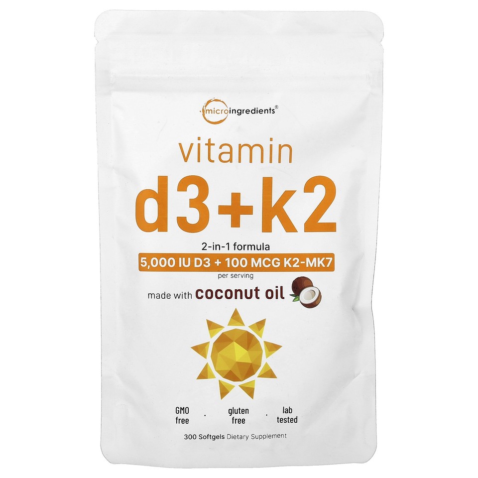 Vitamin D3 + K2, 300 Softgels