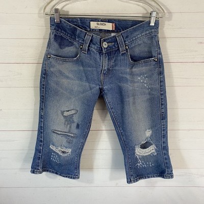 Levi's Womens 504 Slouch Capri Jeans Size 9 Blue Cotton Blend Stretch Low Rise