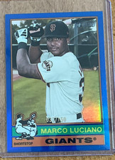 2025 Topps Heritage Marco Luciano #23 Blue Chrome Refractor /150