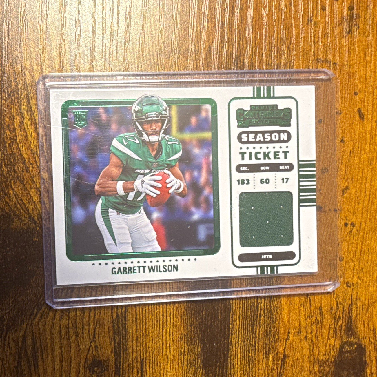 2022 Panini Contenders RTS Garrett Wilson #RSV-GWI RC MEM Variation