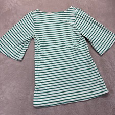 Free People Free-est Shirt Women XS Green White Tunic Bell Sleeve Pockets Boho