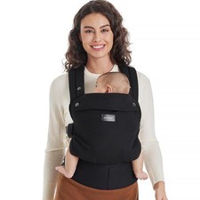 Momcozy PureHug Ergonomic Baby Carrier with Lumbar Support, 3  24 Months, Black