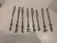 Vintage Montagnani Italy Baroque Stamped Hors d’oeuvres Forks/Knives/Spoon