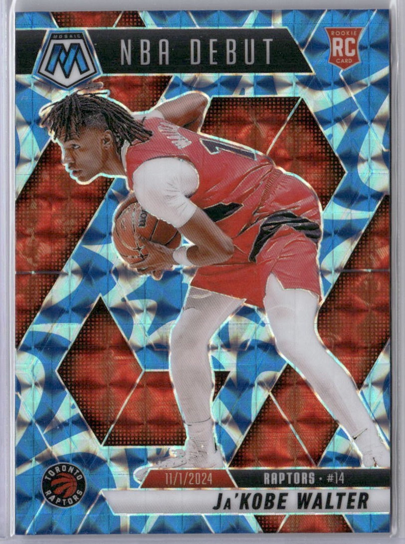 Ja’Kobe Walter Rookie RC 2024-25 Panini Mosaic Debut Reactive Blue Raptors