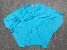 Soft Surroundings Sweater Womens One Size Blue Wrap Cape Poncho Soft Lagenlook