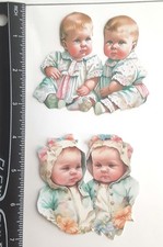 Lot of 2 Babies Twins Siblings Boys Girls SINGLE LAYER Embellishments 1089