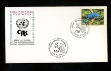 Postal History UN FDC G #337 UNPA Endangered Species Animal Hyacinth Macaw 1999
