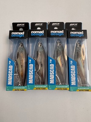 Lot of 4 Nomad Design Madscad 78 Twitchbait Lures Suspending/Slow Sink