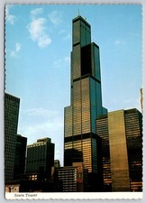 Vtg Postcard Sears Tower Chicago Illinois Skyline Architecture USA Unposted