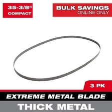 Milwaukee 35-3/8 in. 8/10 TPI Compact Extreme Metal Cutting Band Saw Blade Pack