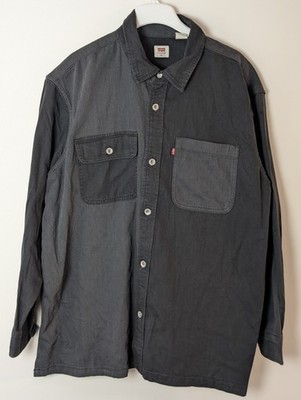 Levi s Black Denim Button-Up Shirt XL Long Sleeve Two Chest Pockets