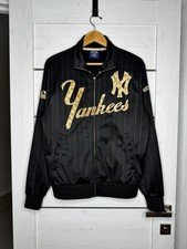 Majestic New York Yankees Cooperstown Collection Track Jacket Black Pinstripe