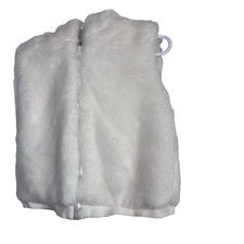 Gymboree Winter Ballerina White Faux Fur Hooded Vest Size 2T/3T Pre-owned