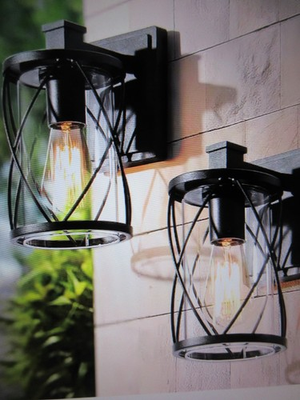 #ad Uolfin Farmhouse Outdoor Porch Light 1 Light Craftsman Black Wall Lantern 2PK $69.95