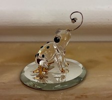 Glass Baron Glass Blown FROG CATCHING FLY Figurine Swarovski Crystals
