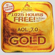 America Online Collectible / Install Disc, Vintage AOL CD v7.0 - GOLD Art ! America Online Collectible / Install Disc, Vintage AOL CD v7.0 - GOLD Art !