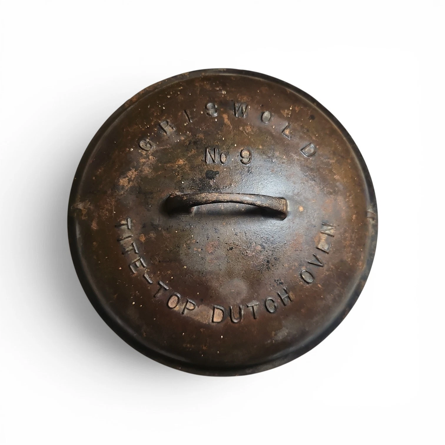Griswold No 9 Tite Top Dutch Oven Lid 2552A Patented Feb 10 1920 - UNRESTORED