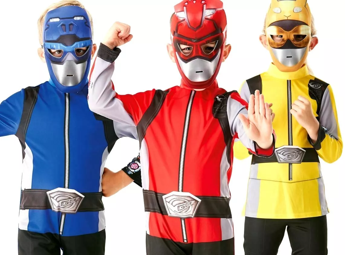 Beast Morphers Kids POWER RANGERS Fancy Dress Superhero Costume Boys Girls Kids